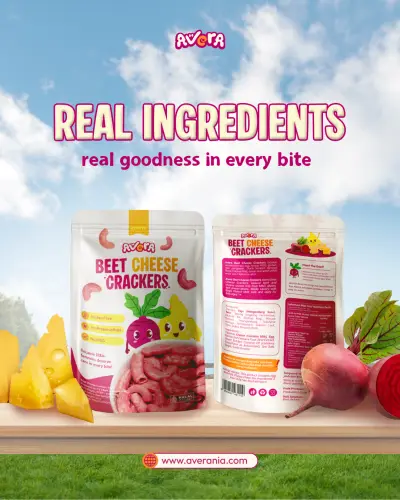 AVERA Beet Cheese Crackers — real ingredients